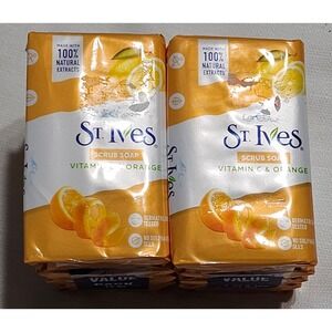 St Ives Scrub Soap Vitamin C Orange Gentle Exfoliation 4 pk 14 oz lot of 2